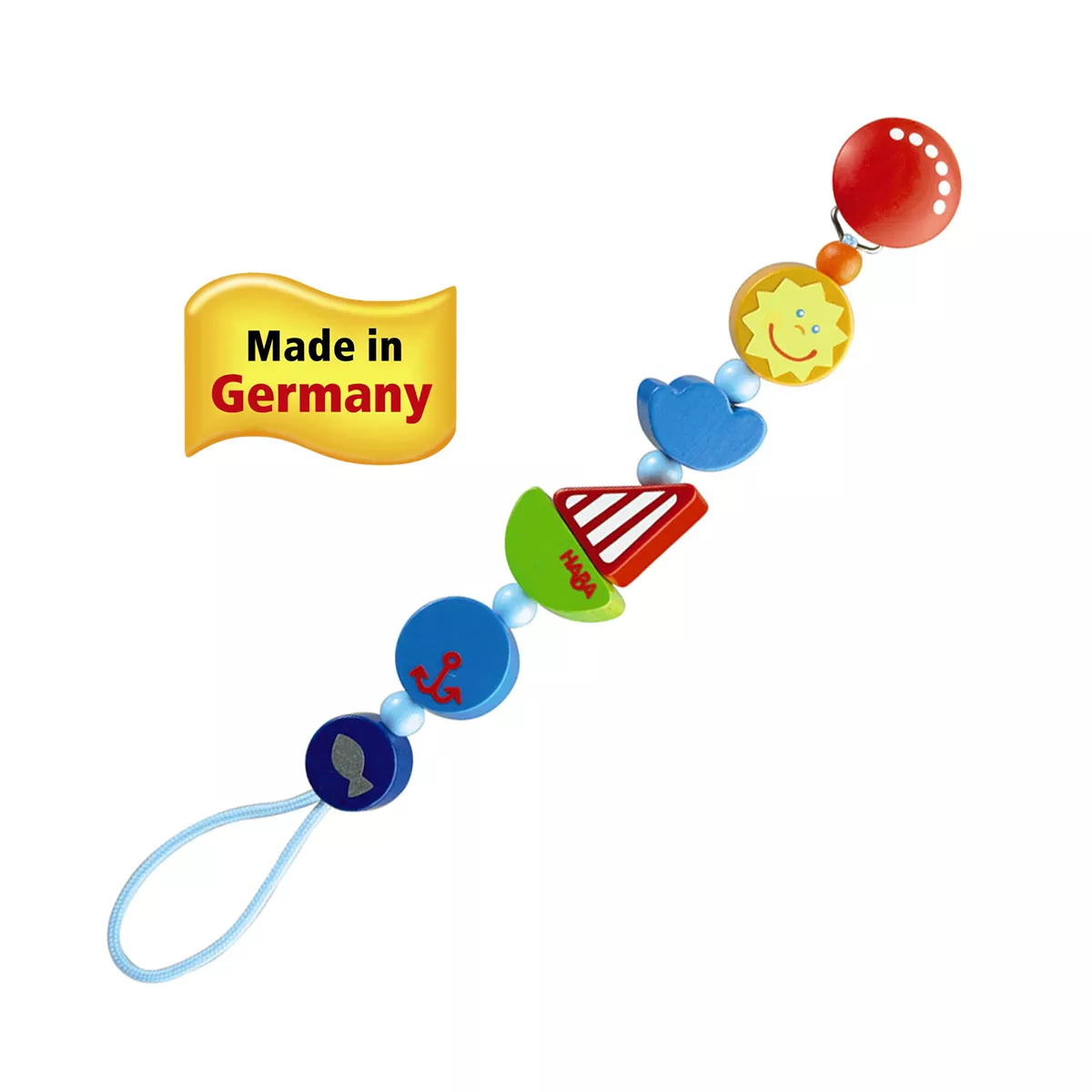 HABA Ship Ahoy Wooden Pacifier Chain (Made in Germany)