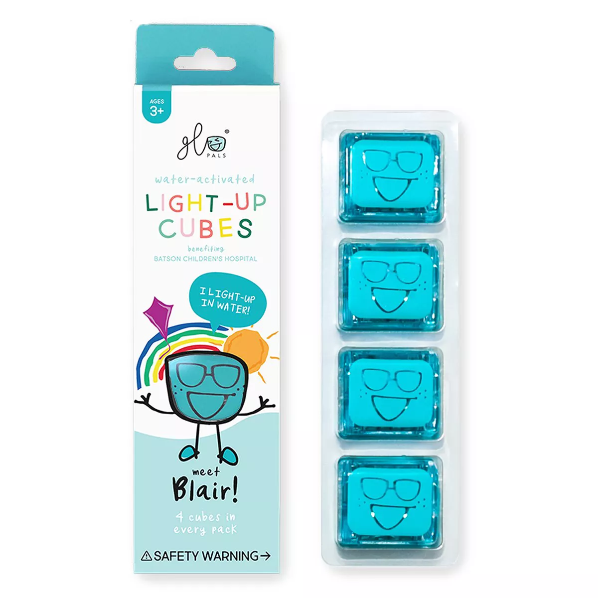 Glo Pals Character Blair & 6 Blue Light Up Water Cubes