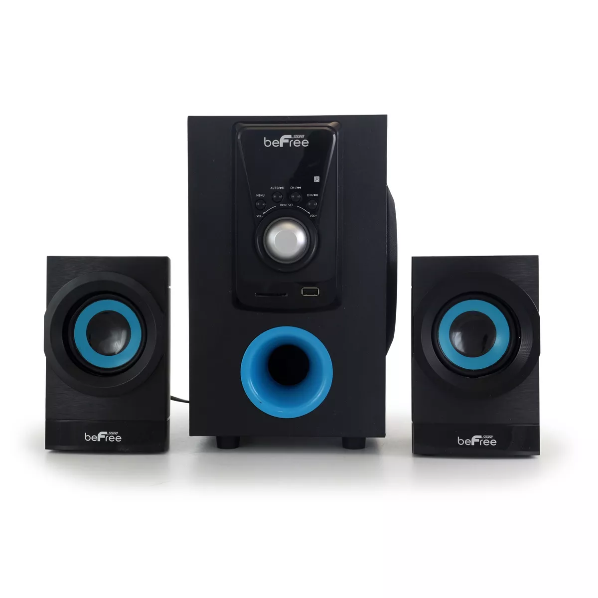 beFree Sound 2.1 Channel Bluetooth Surround Sound Speaker System in Blue