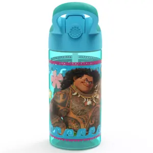 Moana 17.5oz Plastic Water Bottle Blue/Green - Zak Designs