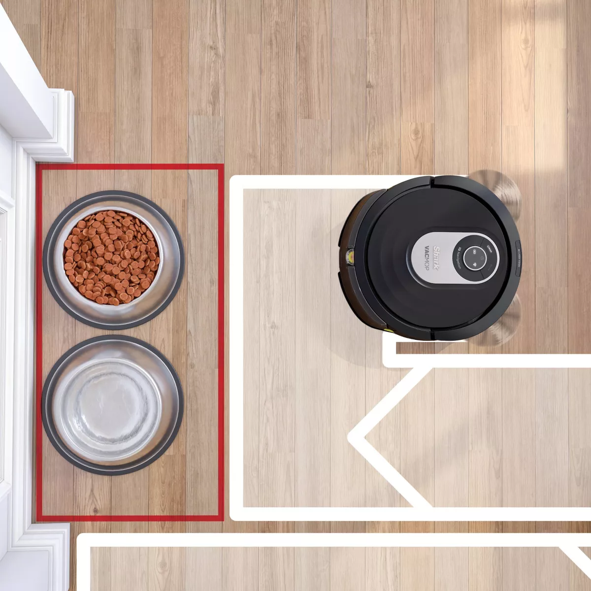 Shark AI VACMOP Wi-Fi Connected Robot Vacuum and Mop with Self-Cleaning Brushroll - RV2001WD