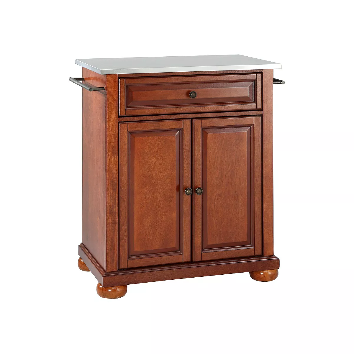 Alexandria Stainless Steel Top Portable Kitchen Island - Classic Cherry - Crosley