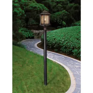 Franklin Iron Works Rustic Outdoor Post Light Walnut Bronze Vintage 21 1/2