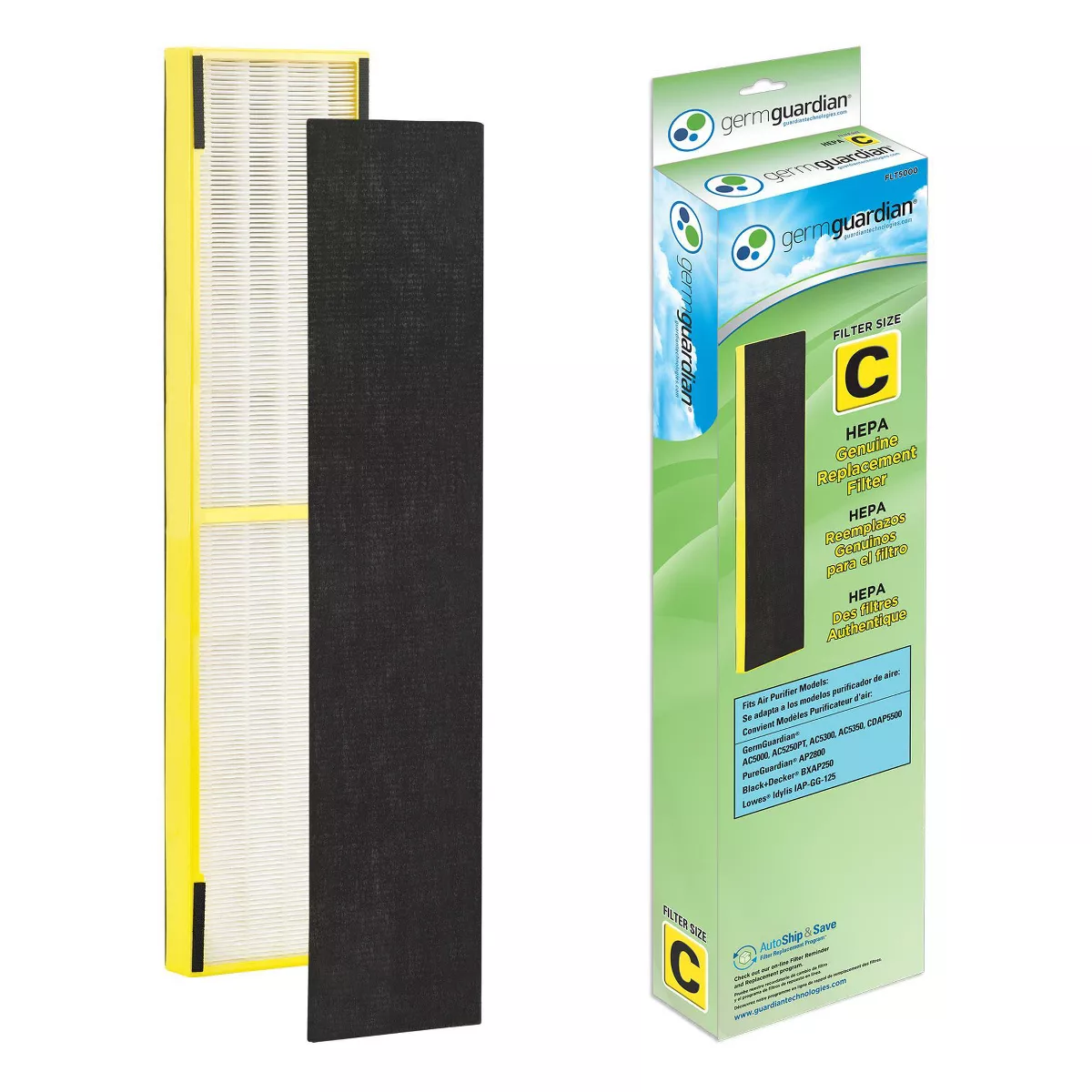 Germ Guardian FLT5000 HEPA Genuine Replacement Filter C For AC5000 Series Air Purifier