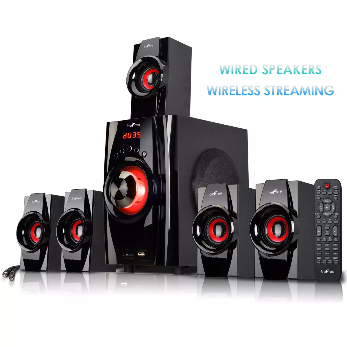 beFree Sound Bluetooth Speaker System with USB and SD Slots
