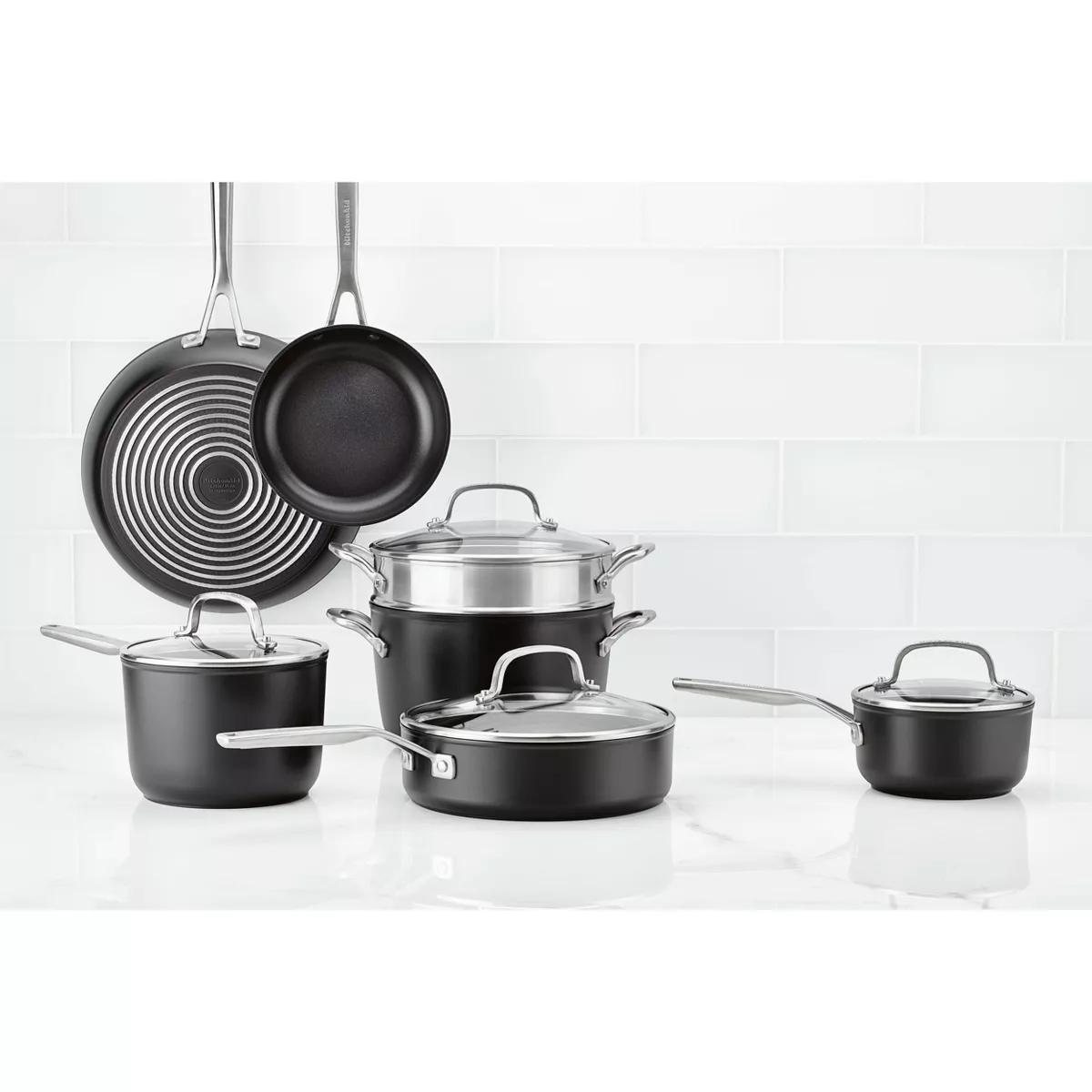 KitchenAid Hard-Anodized Induction 11pc Nonstick Cookware Set