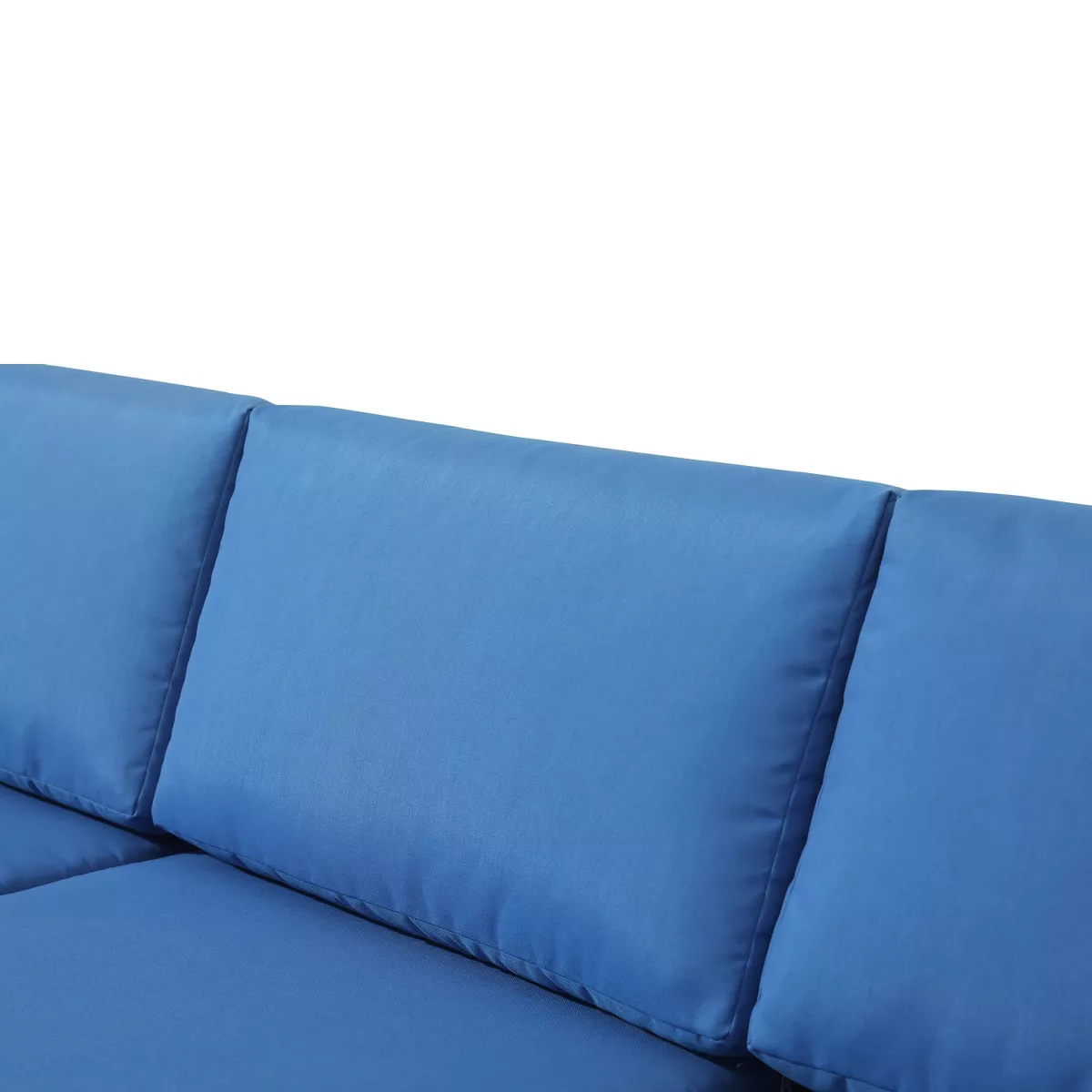 4pc Wicker Rattan Patio Sofa Set with Blue Cushions - Accent Furniture
