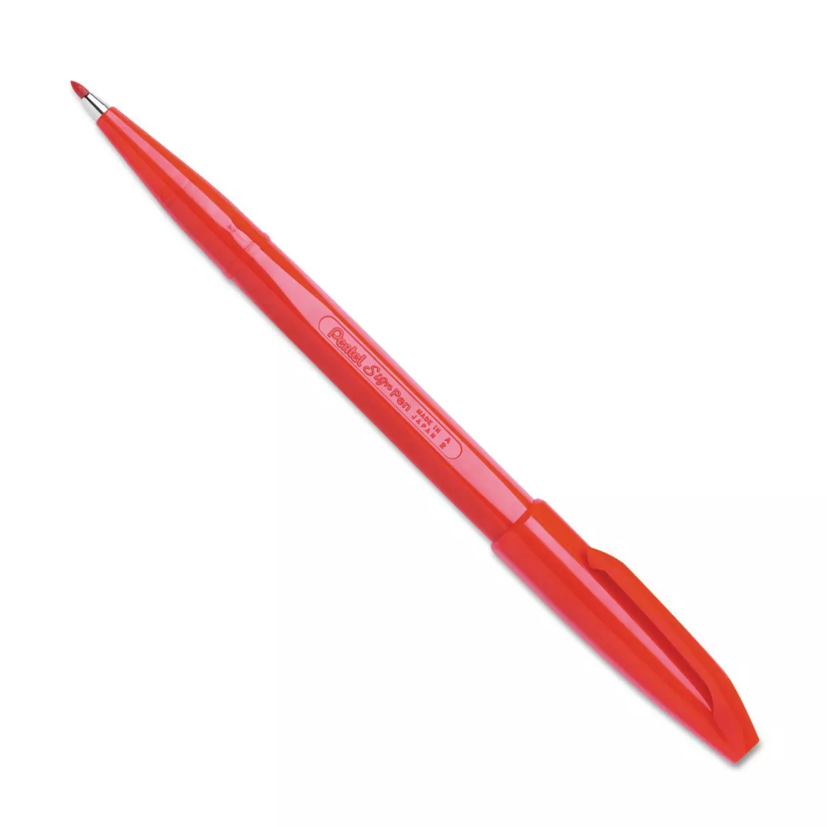 12pk Pentel Sign Pen Porous Point Capped Water-Based Pen, Red Ink, Fine
