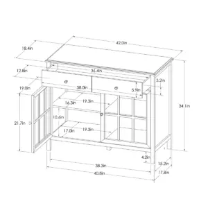 Windham 2 Door Accent Buffet, Cabinet with Shelves - Teal - Threshold™