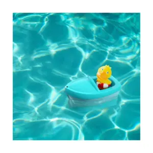 HABA Bath Boat Duck Ahoy with Removable Duckie Finger Puppet - Great for Bath or Pool