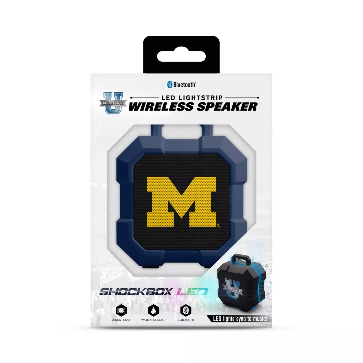 NCAA Michigan Wolverines LED Shock Box Bluetooth Speaker
