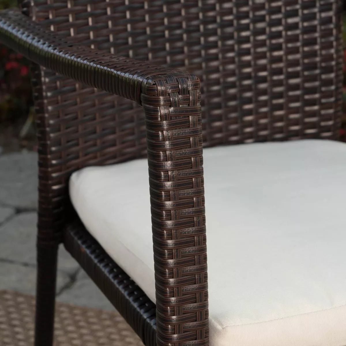 Laguna 7pc Acacia Wood/Wicker Patio Dining Set - Brown/Cream - Christopher Knight Home