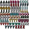 Iron On Patches, 4 Sets of 26 Patch Letters (1.4 x 1 in, 104 Pieces)