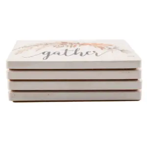 4pk Ceramic Gather Leaves Coasters - Thirstystone