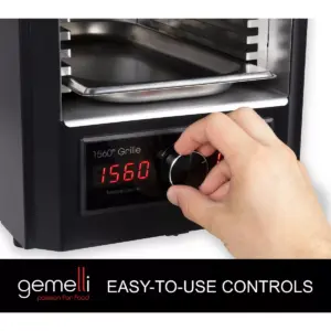 Gemelli Gourmet Steak Grille (1600 Watt), Infrared Superheating Up to 1560 Degrees, Electric Grill (Black)