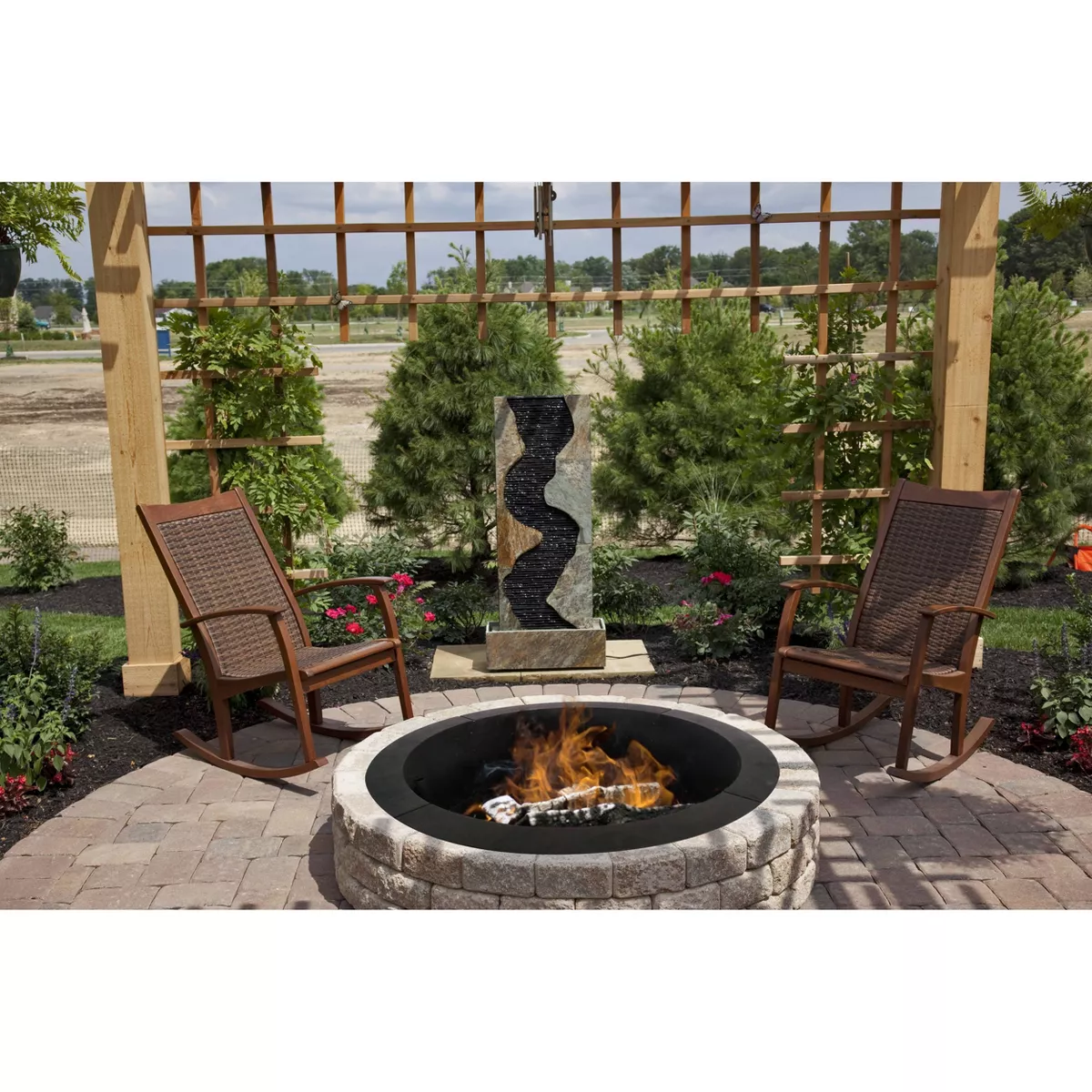 Pleasant Hearth Round Solid Steel Fire Ring
