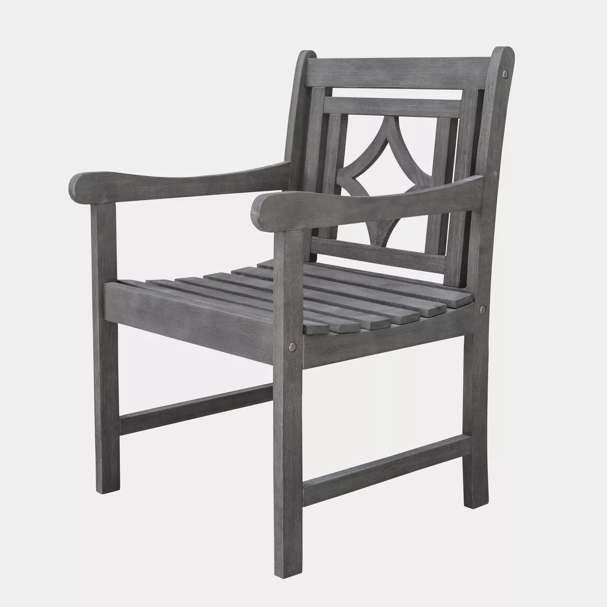 Renaissance Hardwood Diamond Outdoor Patio Dining Armchair - Gray - Vifah