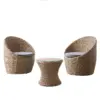 Strafford 3pc Wicker Outdoor Set with Two Chairs & Cocktail Table - Gray - Alaterre Furniture