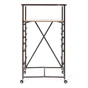 Origami CC6-Bronze Narrow Folding Storage Shelf Rolling Cart Unit with 6 Organizer Mesh Drawers in Bronze for Home, Office, or Dorm
