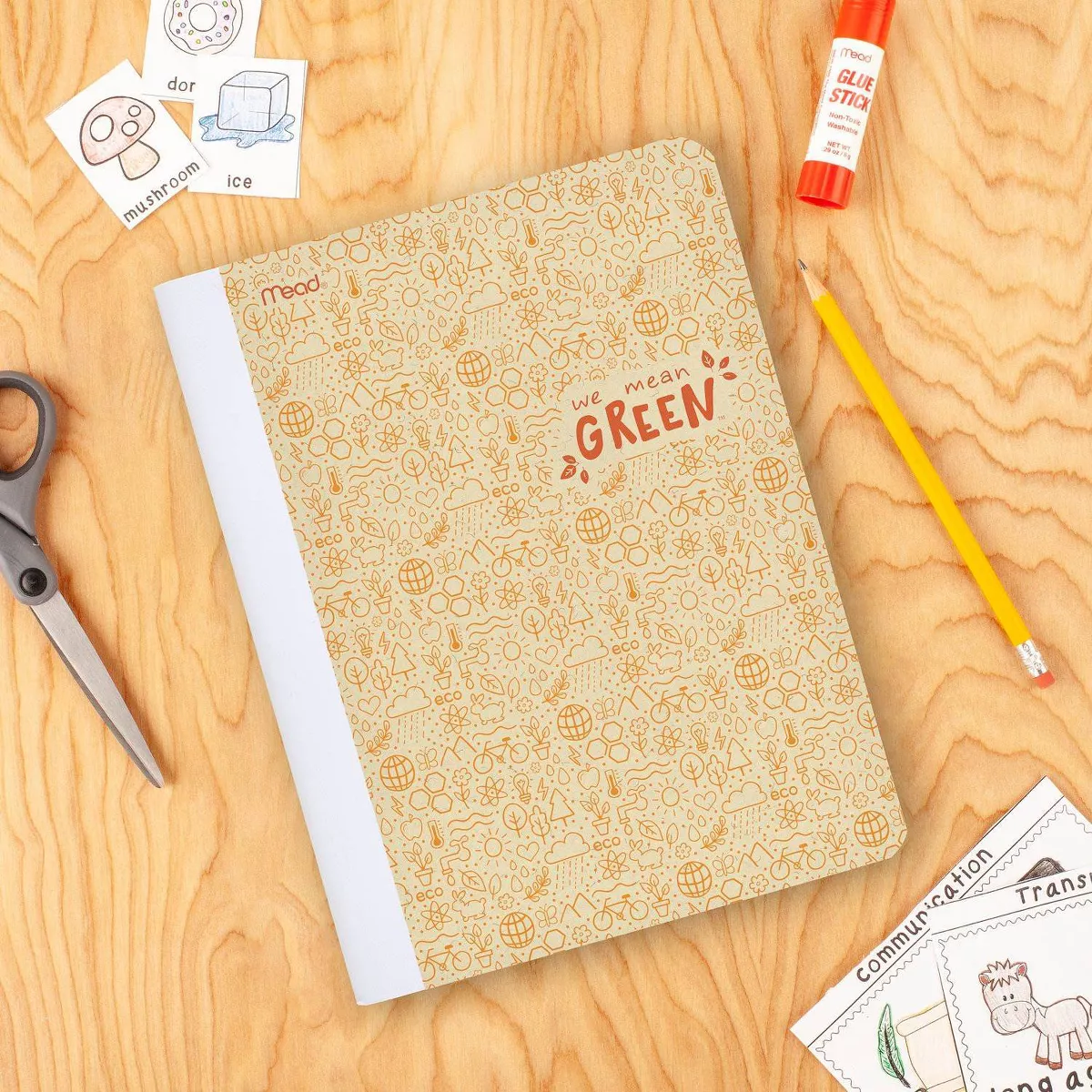 Composition Notebook Recycled Wide Ruled Orange - Mead