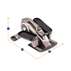 Marcy NS-1009 Bionic Body Compact Elliptical Trainer with Resistance Tubes for Home Gym or Under Office Desk Strength Training