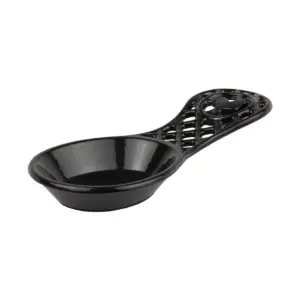 Home Basics Cast Iron Rooster Spoon Rest, Black