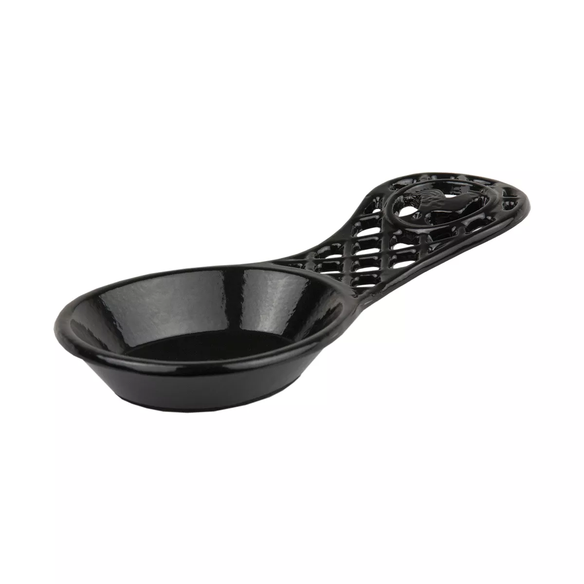 Home Basics Cast Iron Rooster Spoon Rest, Black