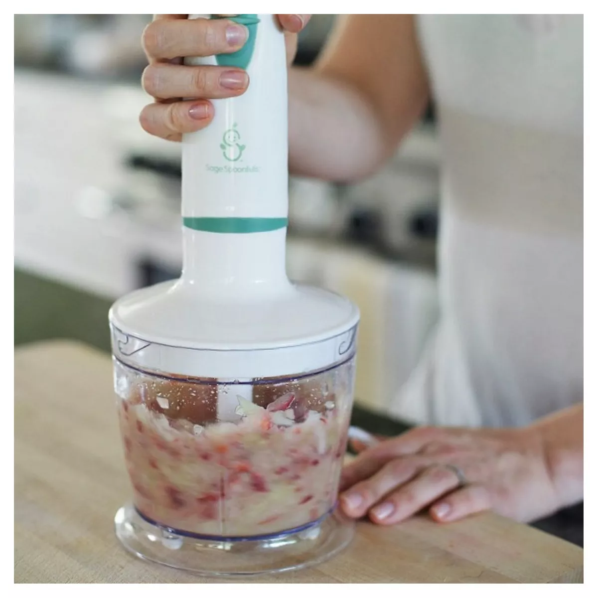 Sage Spoonfuls Puree & Blend Baby Food Immersion Blender & Processor - White