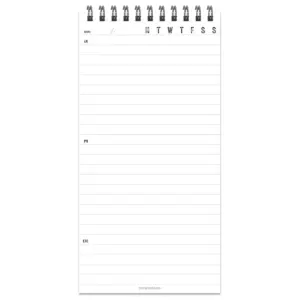 Spiral 1-Subject Notebook Daily Agenda 8.5