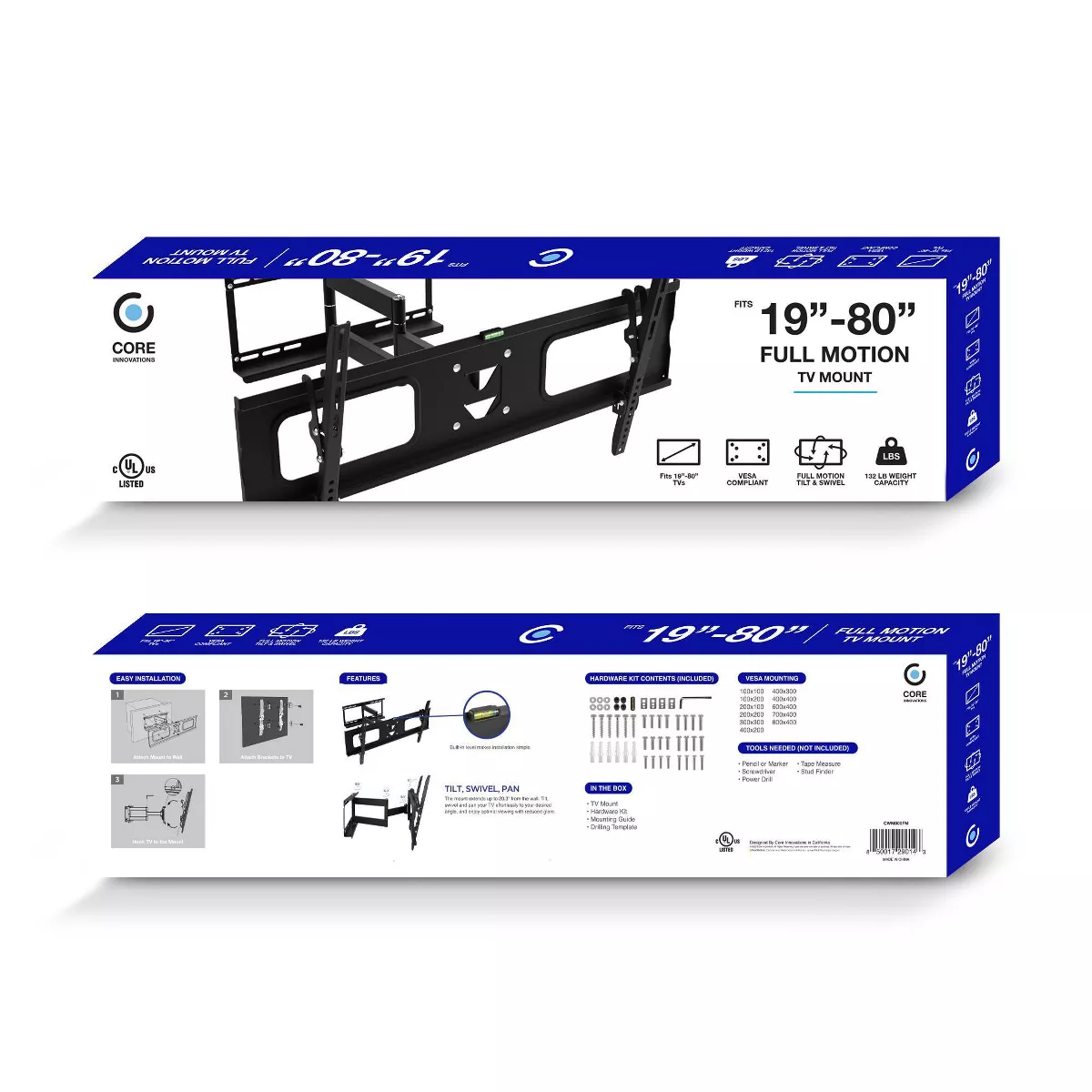 Core Innovations Full Motion TV Mount 19-80
