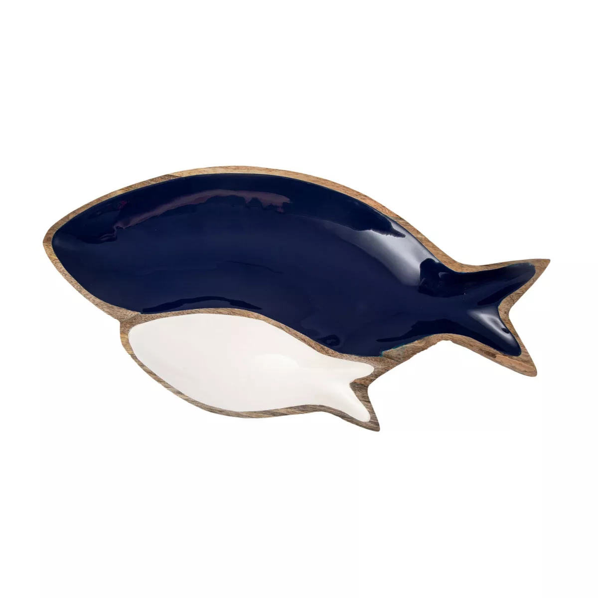 121oz Mango Wood Fish Serving Dish Blue - Thirstystone