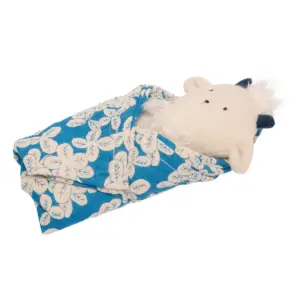 Manhattan Toy Embroidered Plush Goat Baby Rattle + Soft Cotton Burp Cloth, 16 x 16 Inches