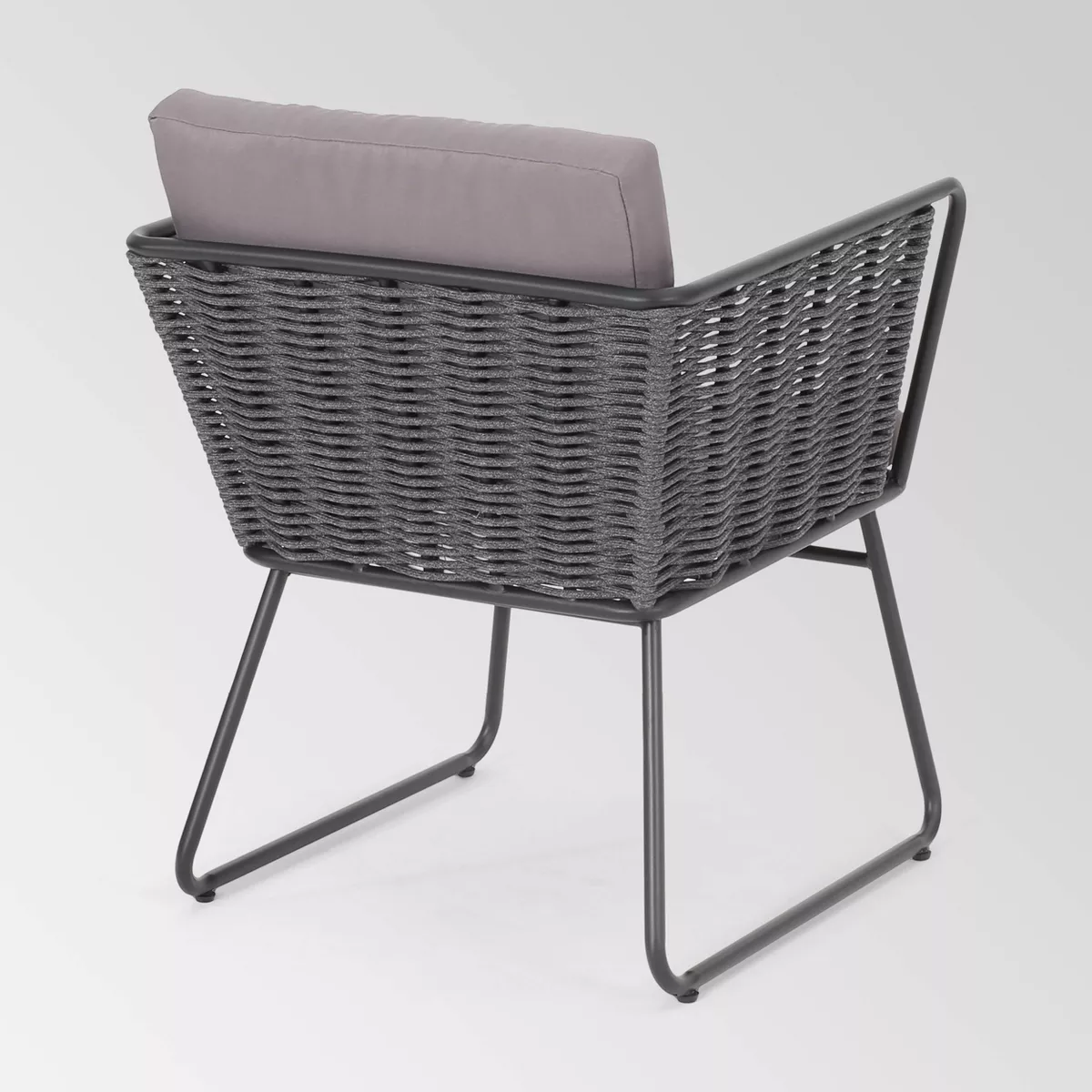 La Jolla 3pc Rope Weave Modern Chat Set - Dark Gray/Gray - Christopher Knight Home
