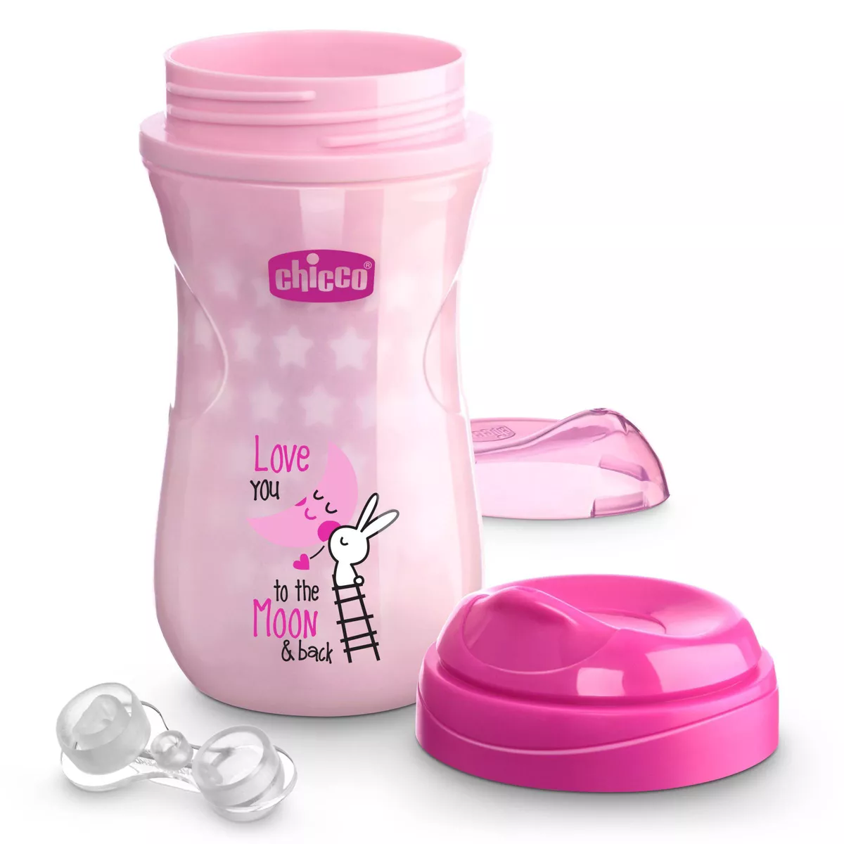 Chicco Glow in The Dark Sippy Cup 12M+ - Pink 9oz
