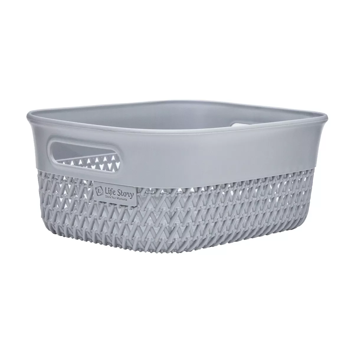 Life Story Lightweight Heavy Duty Storage Trendy Portable Woven Basket 4 Quarts, Grey (14 Pack)