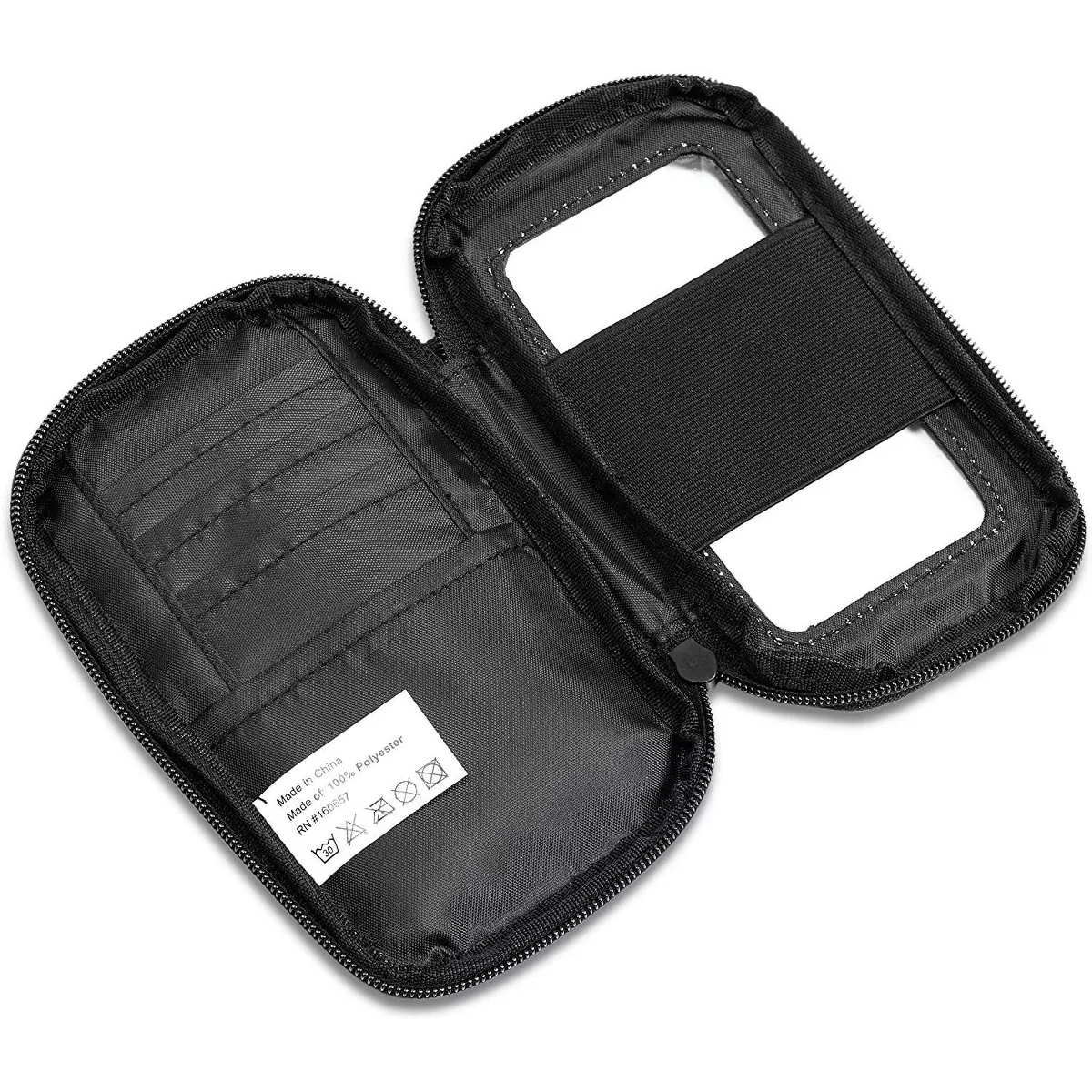 Waterproof RFID Blocking Wallet with Clear Phone Window, Carabiner (7 x 4.5 In)