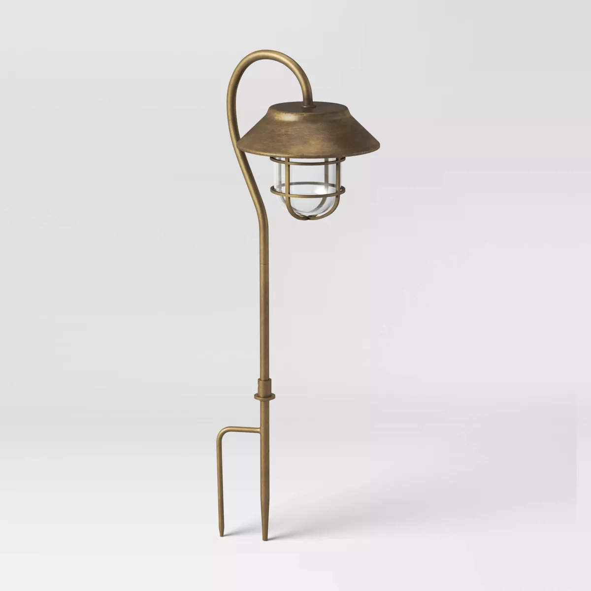 4pk Hooded Cage Hook Solar Pathway Lights Antique Brass - Smith & Hawken™