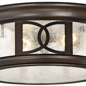 John Timberland Modern Outdoor Ceiling Light Fixture Mission Oil Rubbed Bronze Drum 12