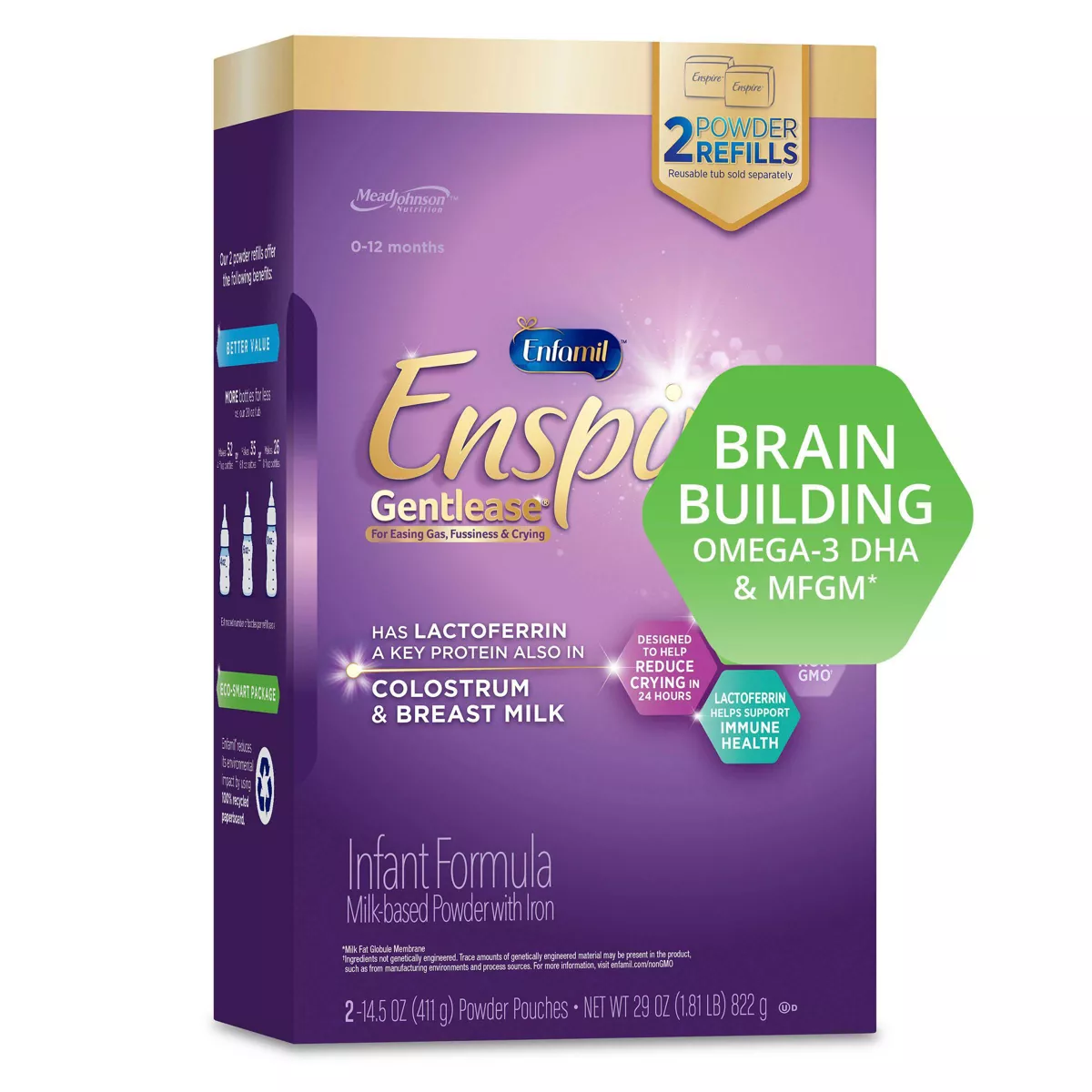 Enfamil Enspire Gentlease Infant Formula with Iron Powder - 2ct/14.5oz Each