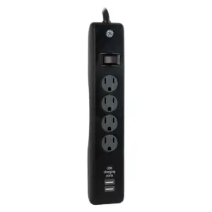 General Electric 4 Outlet Surge Protector Power Strip With 2 USB Ports