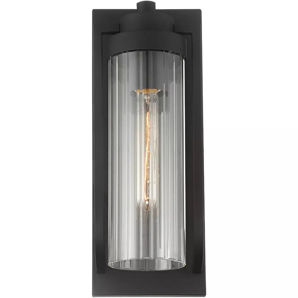 Possini Euro Design Modern Outdoor Wall Light Fixture Textured Black 15 1/2