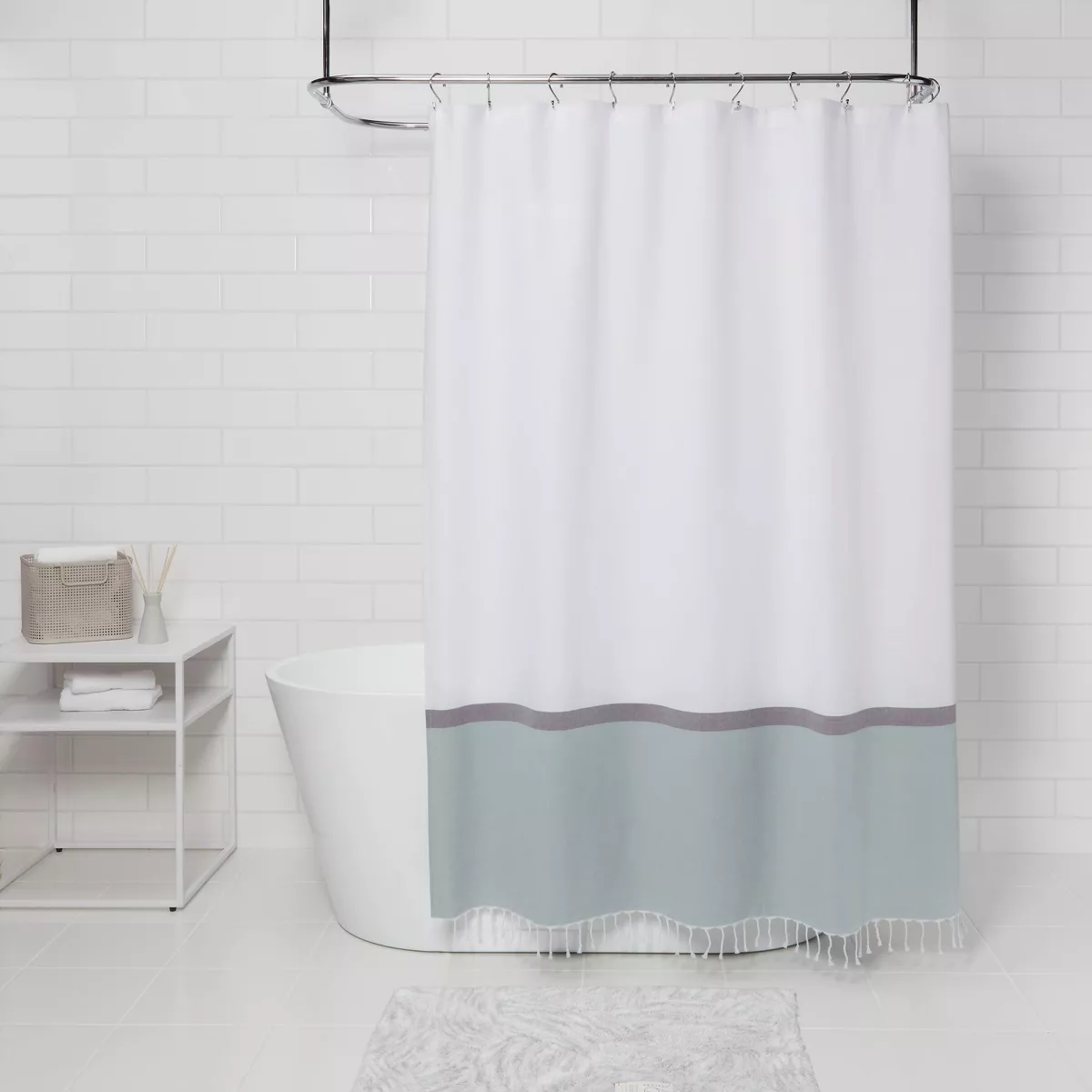 Woven Shower Curtain Green/White - Project 62™