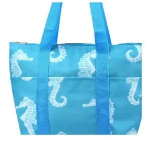 Zodaca Large Insulated Lunch Tote Bag, Seahorse