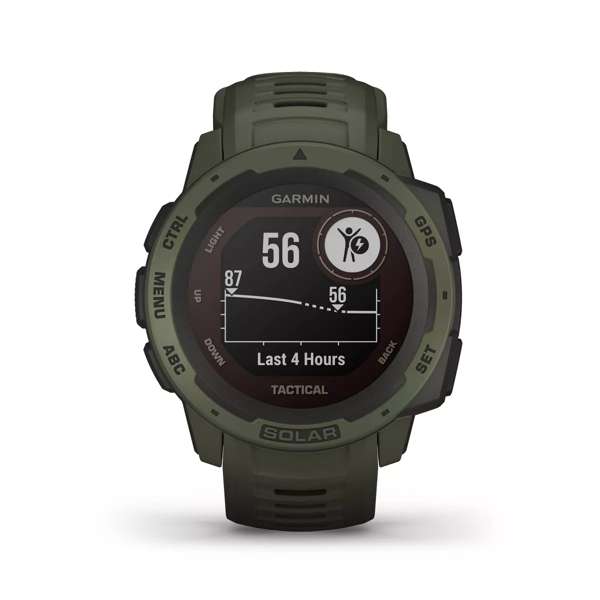 Garmin Instinct Solar Tactical Moss Rugged GPS Smartwatch with Solar Charging