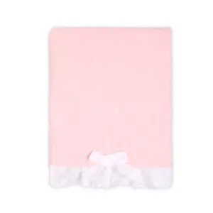 The Peanutshell Farmhouse Crystal Velour Blanket - Pink