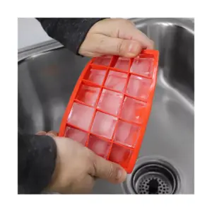 Home Basics Silicone Ice Cube Tray Red