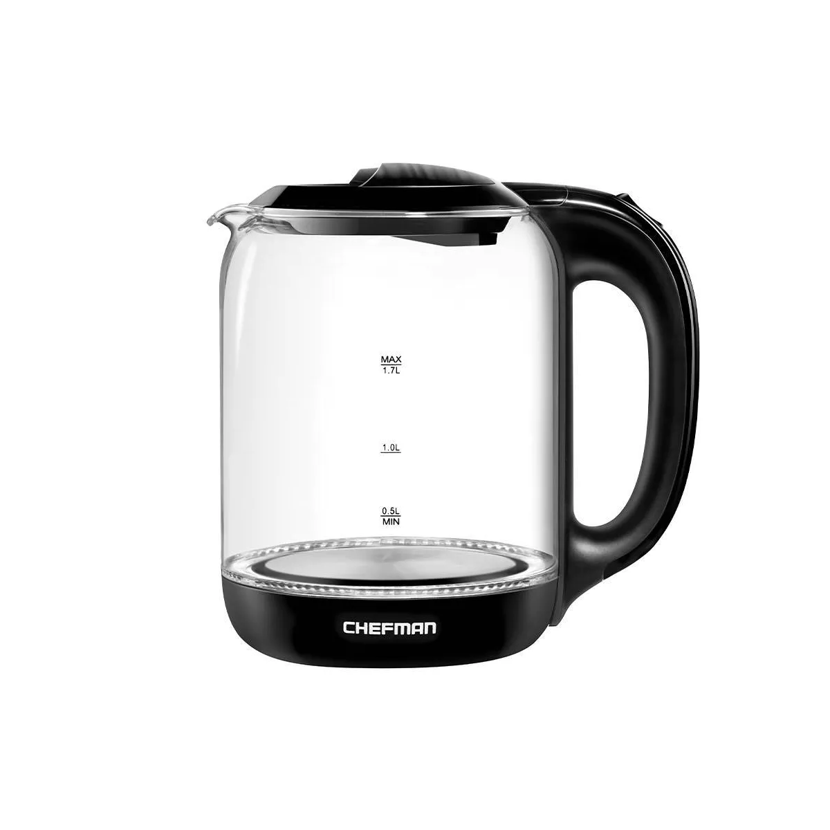 Chefman 1.7L Glass Electric Kettle - Clear