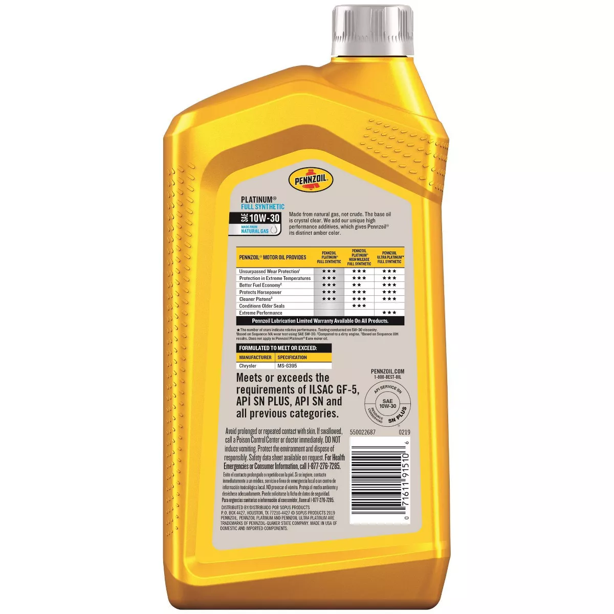 Pennzoil Platinum Full Synthetic 10W-30
