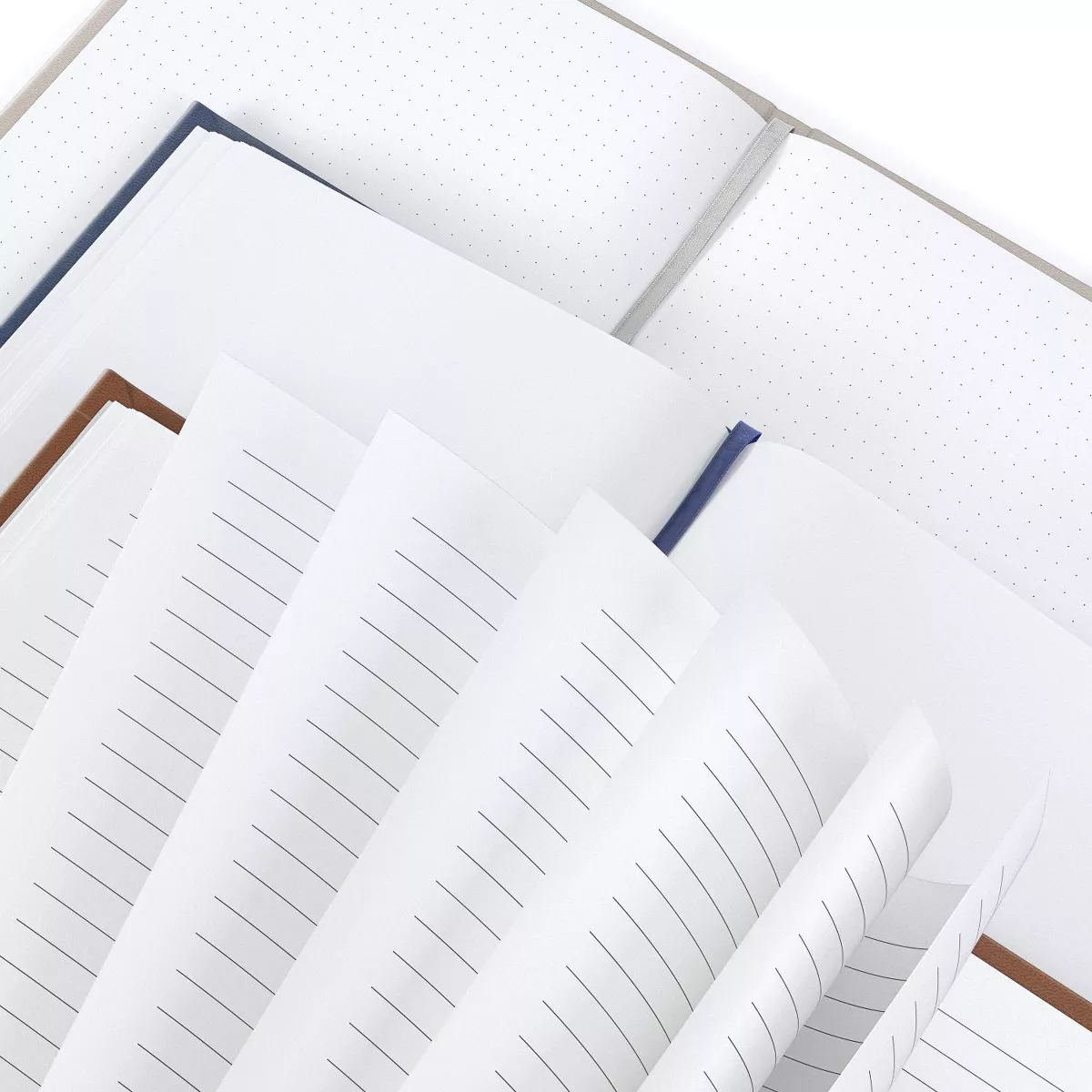 Arteza Premium Paper Note Journal Variety Pack, Neutrals, 96 Sheets Each - 3 Pack (ARTZ-4272)