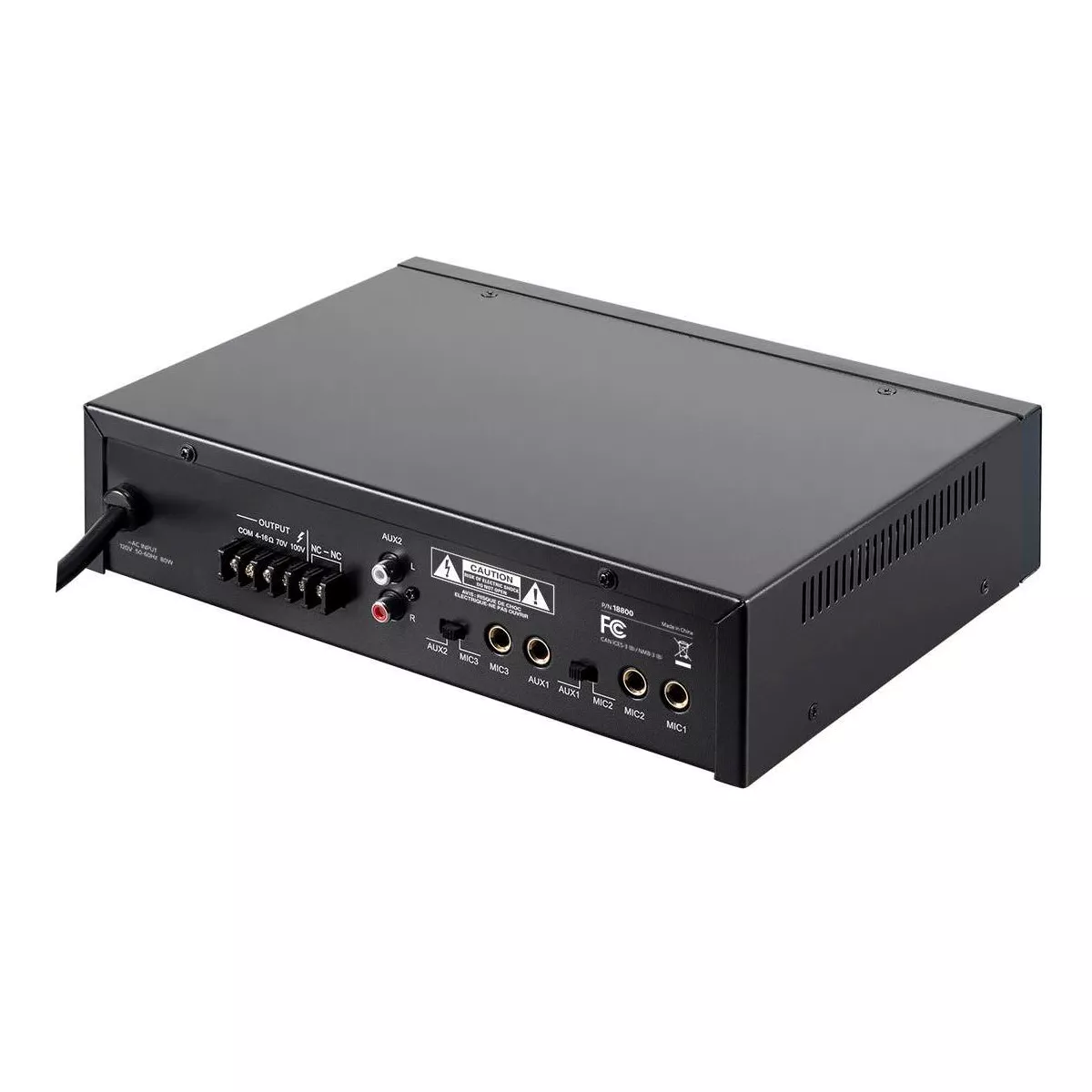 Monoprice Commercial Audio 60W 3ch 100/70V Mixer Amp (No Logo)
